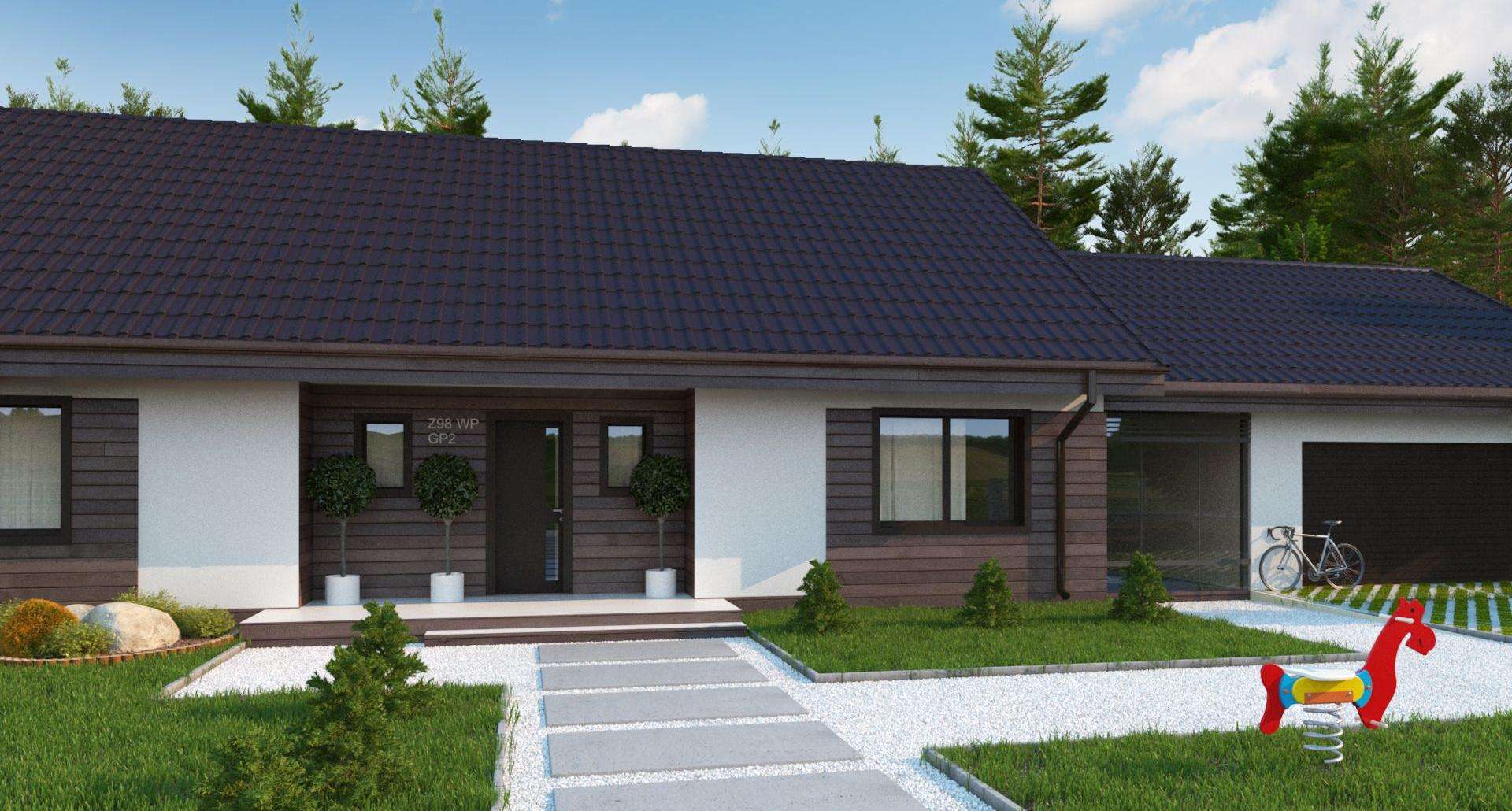 Fatada Casă parter 121 mp utili, 3 dormitoare, o baie