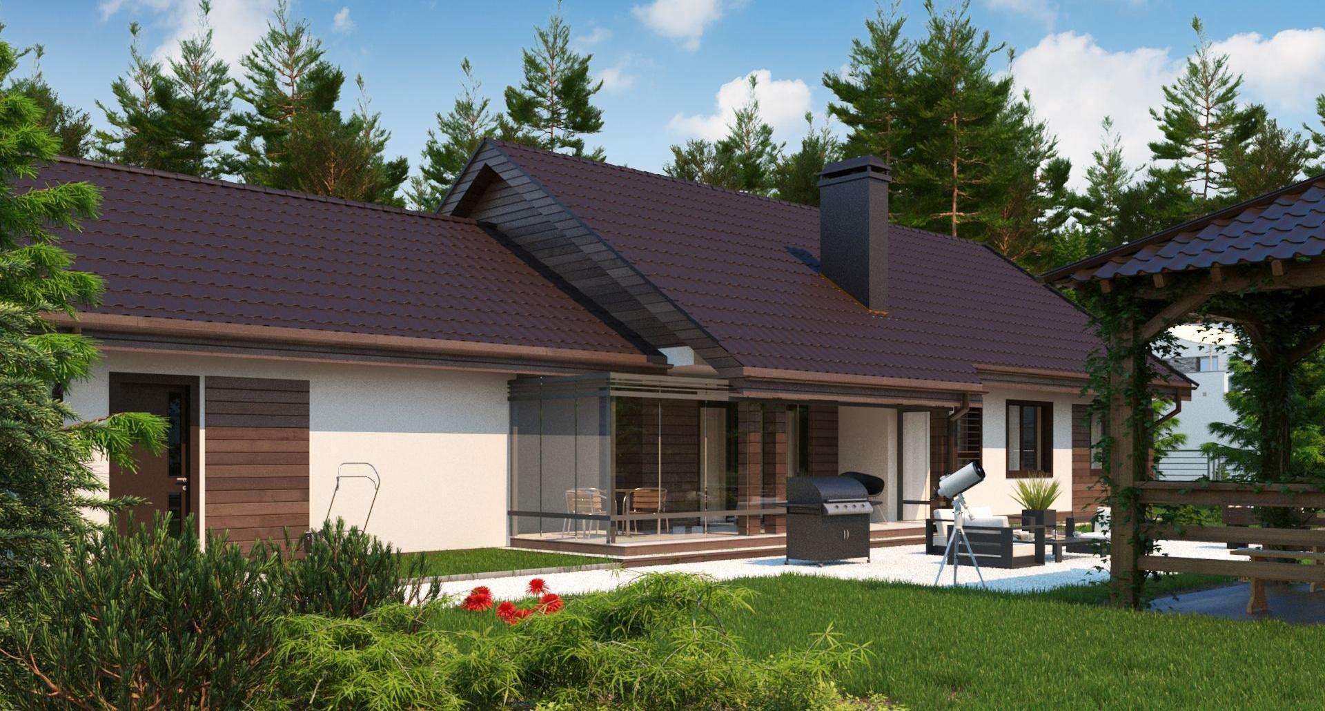Fatada Casă parter 121 mp utili, 3 dormitoare, o baie