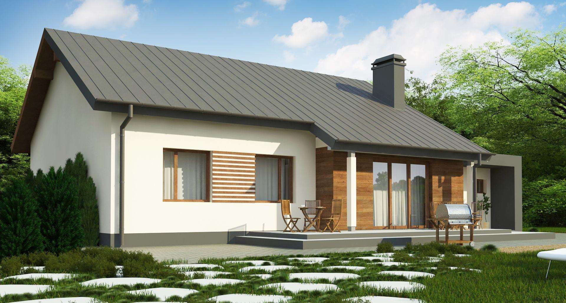 Fatada Casă parter 107 mp utili, 3 dormitoare, o baie