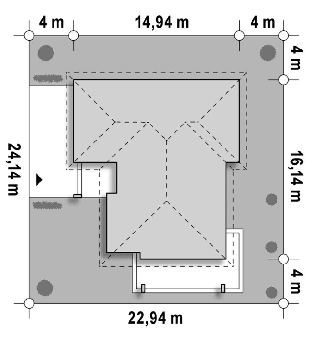 Plan amplasament Casă parter 140 mp utili, 3 dormitoare, o baie