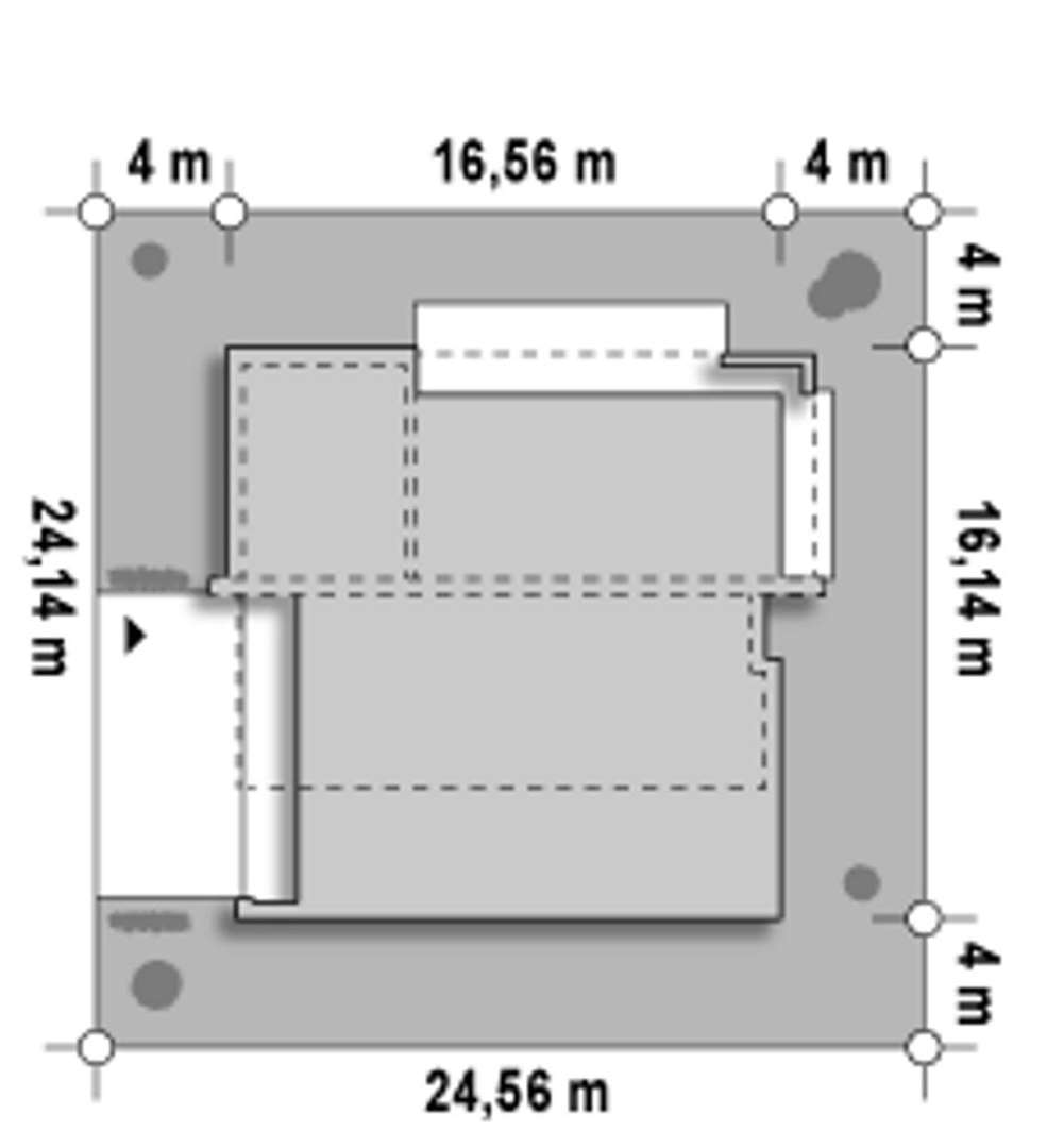 Plan amplasament Casă parter 140 mp utili, 3 dormitoare, 3 băi
