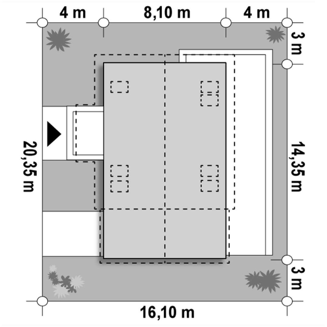 Plan amplasament Casă parter 116 mp utili, un dormitor, o baie