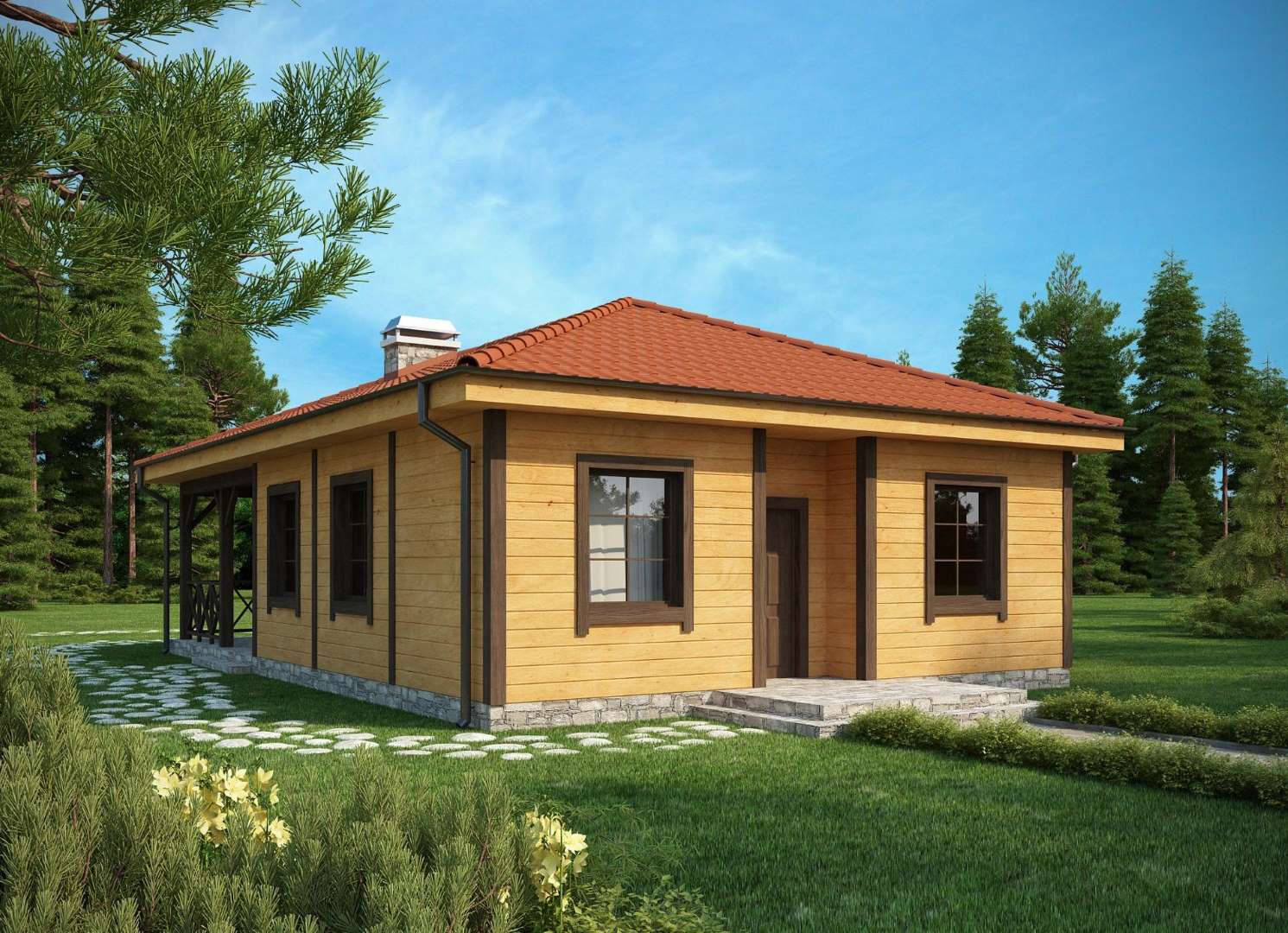 Casă parter 65 mp utili, 3 dormitoare, o baie