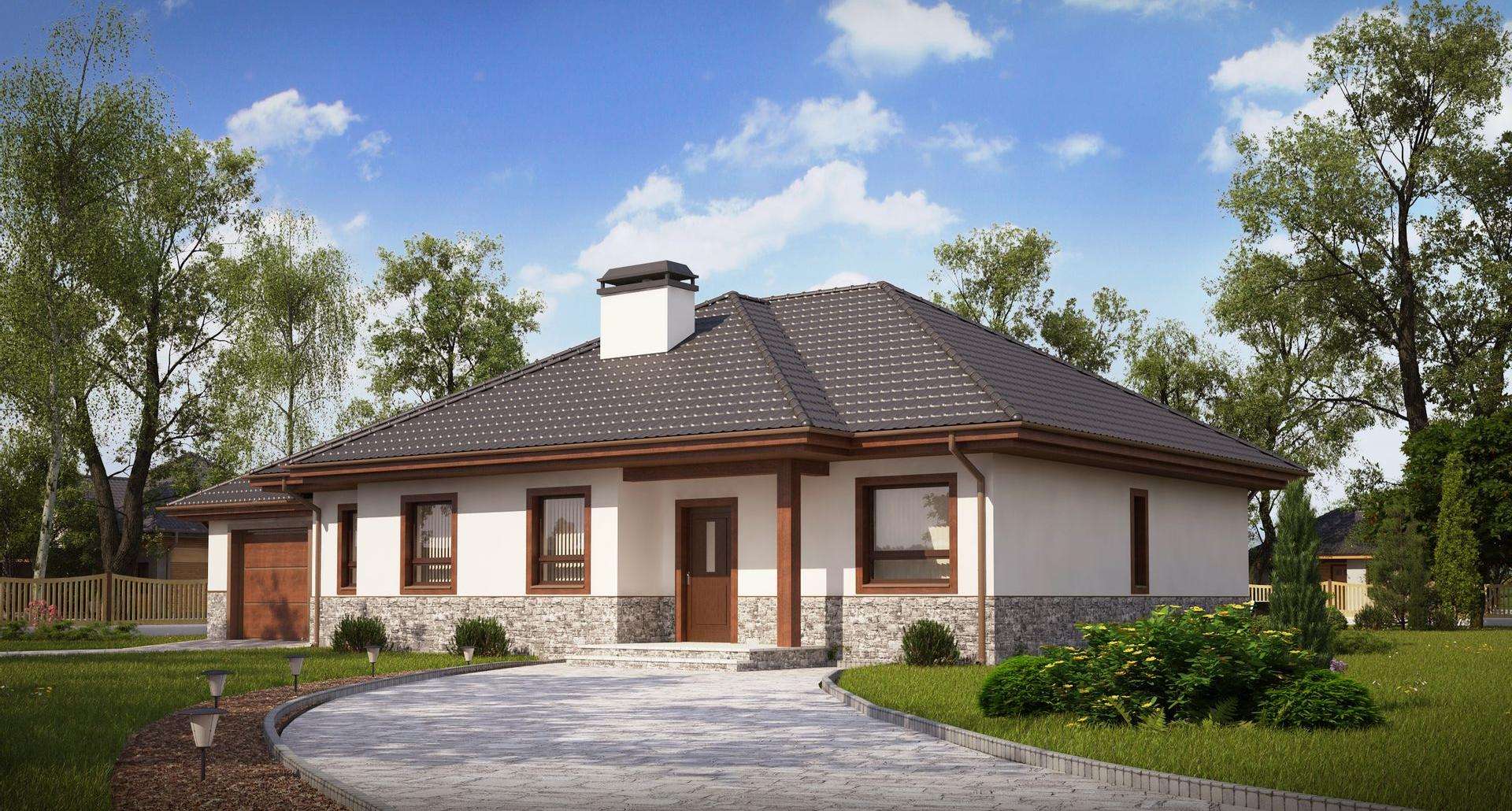 Fatada Casă parter 142 mp utili, 3 dormitoare, o baie
