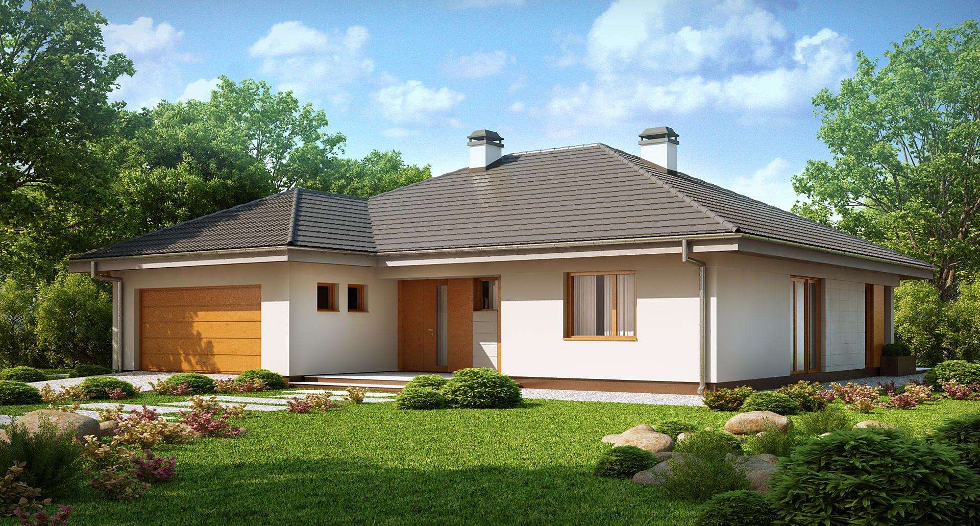 Fatada Casă parter 122 mp utili, 3 dormitoare, 2 băi