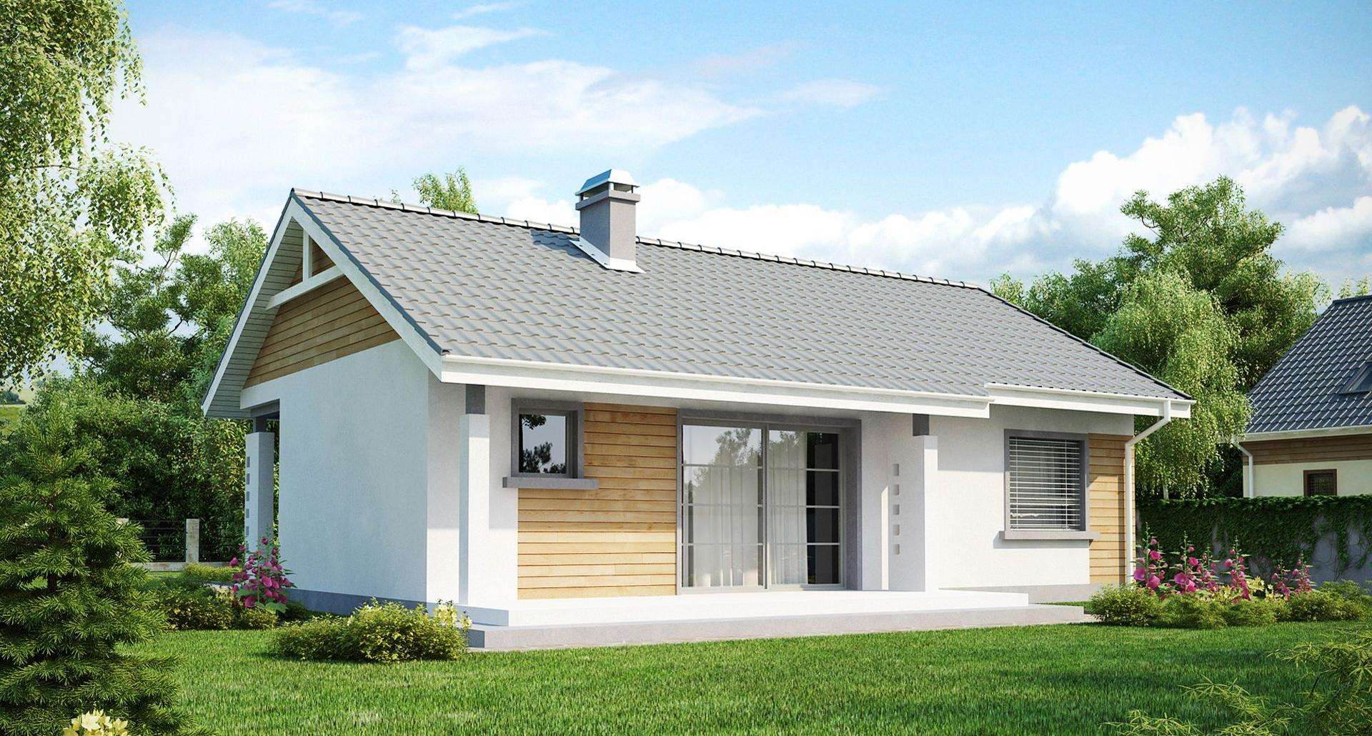 Fatada Casă parter 65 mp utili, 2 dormitoare, o baie