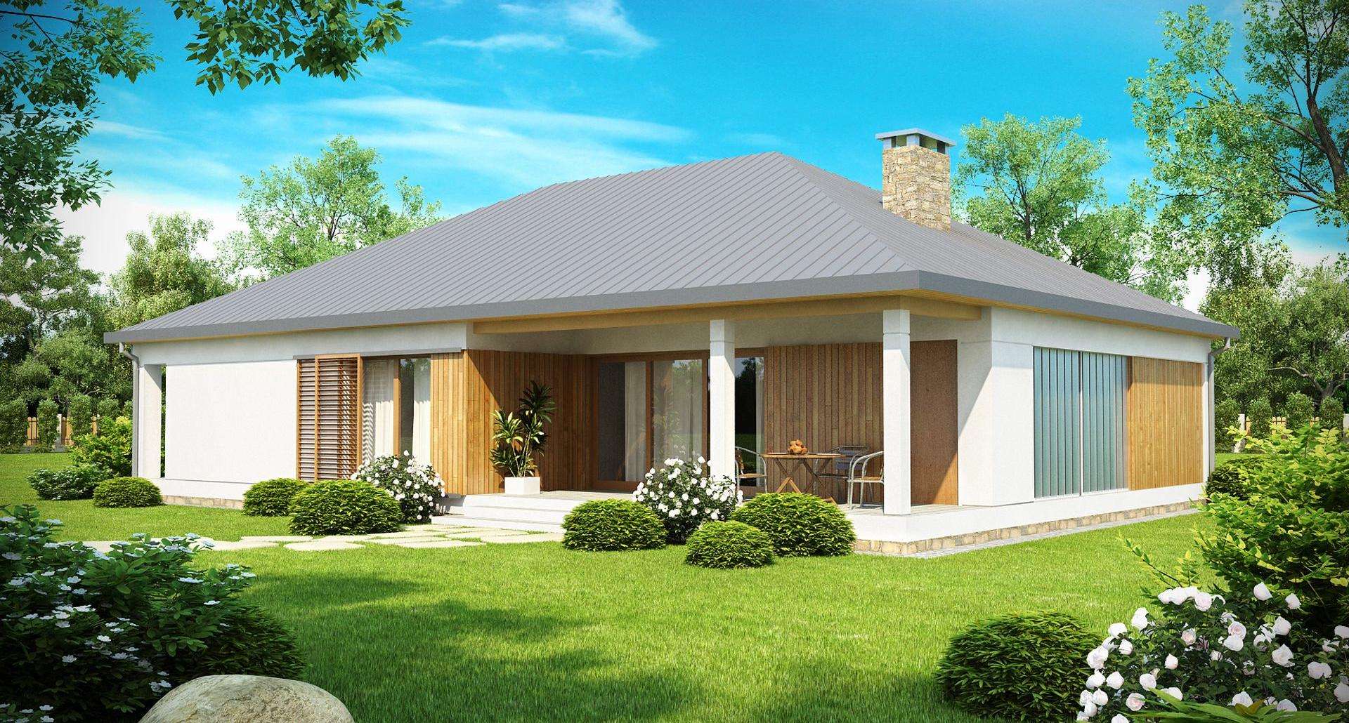Fatada Casă parter 132 mp utili, 3 dormitoare, o baie