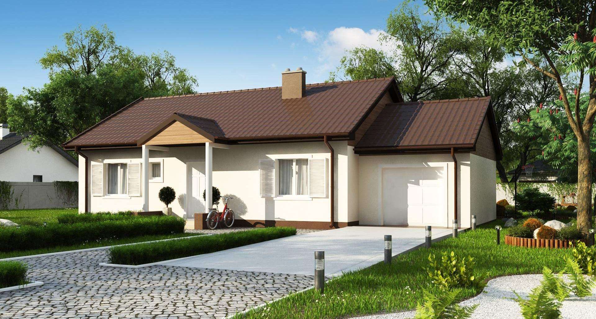 Fatada Casă parter 97 mp utili, 3 dormitoare, o baie