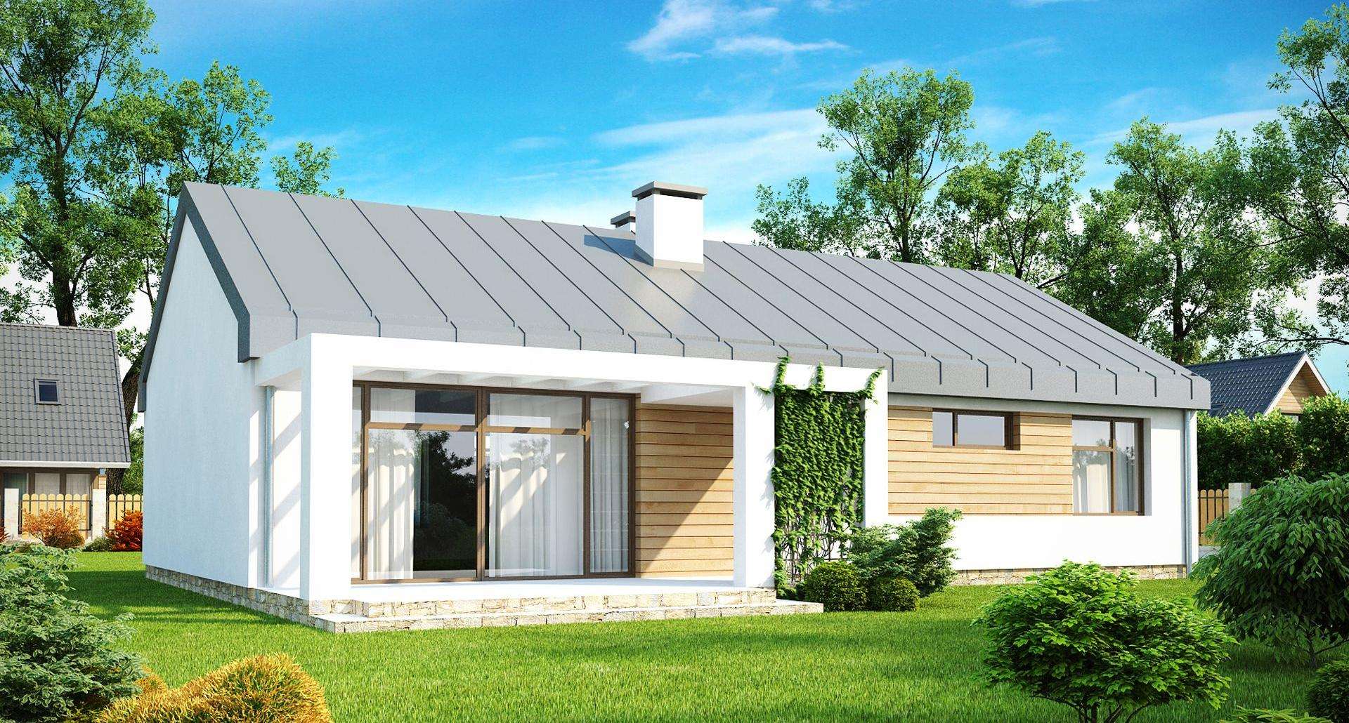 Fatada Casă parter 109 mp utili, 3 dormitoare, o baie