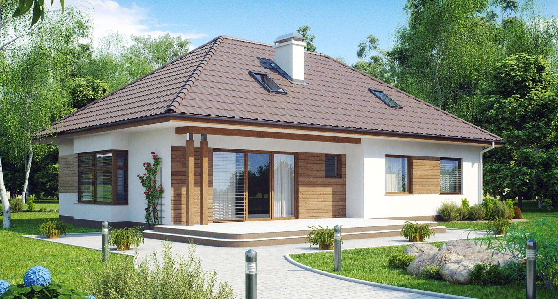 Fatada Casă parter 108 mp utili, 3 dormitoare, o baie