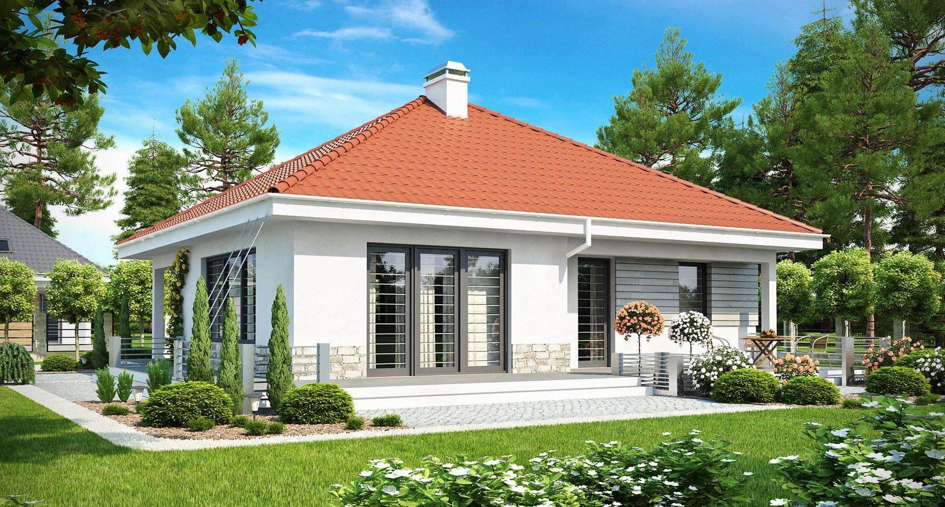 Fatada Casă parter 91 mp utili, 2 dormitoare, o baie
