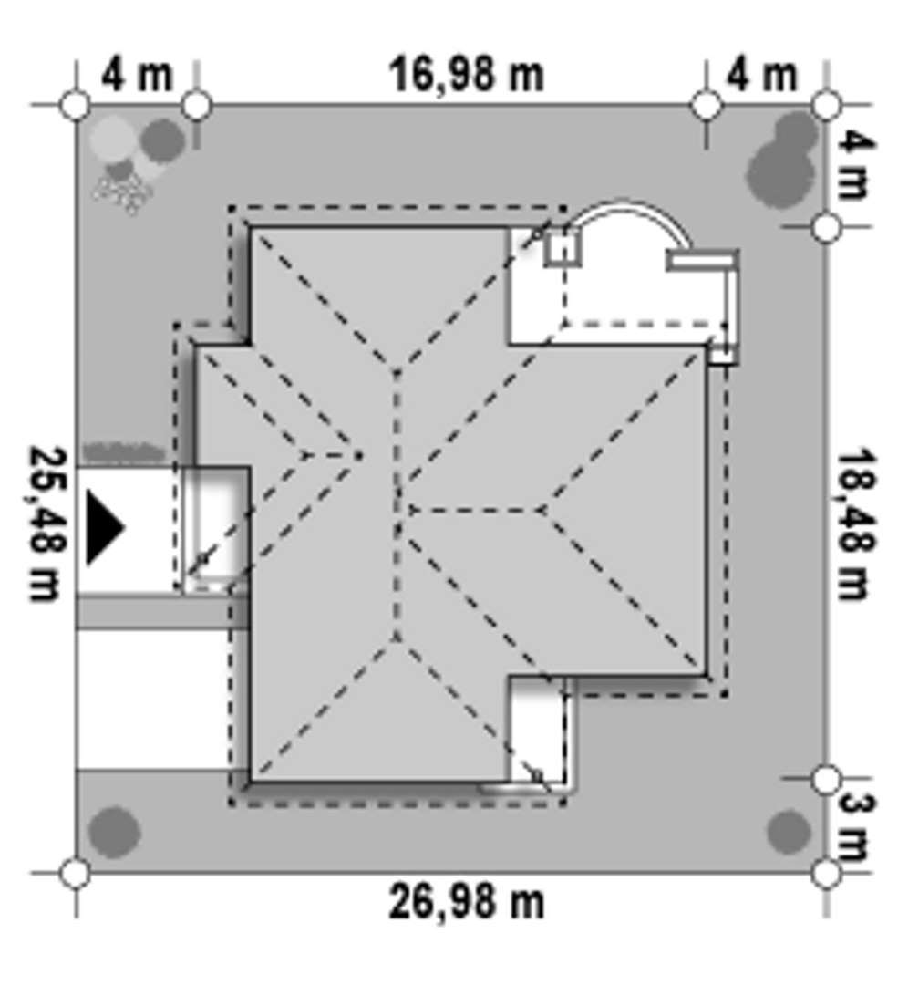 Plan amplasament Casă parter 161 mp utili, 3 dormitoare, 2 băi