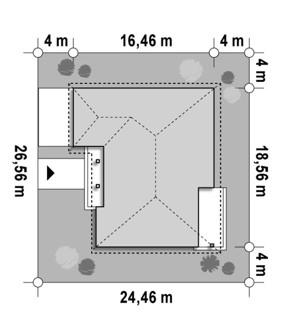 Plan amplasament Casă parter 172 mp utili, 3 dormitoare, 2 băi