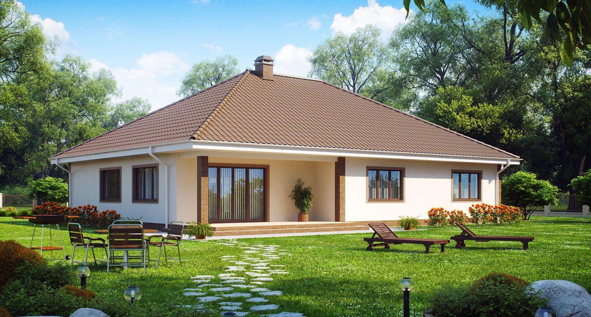 Fatada Casă parter 172 mp utili, 3 dormitoare, 2 băi