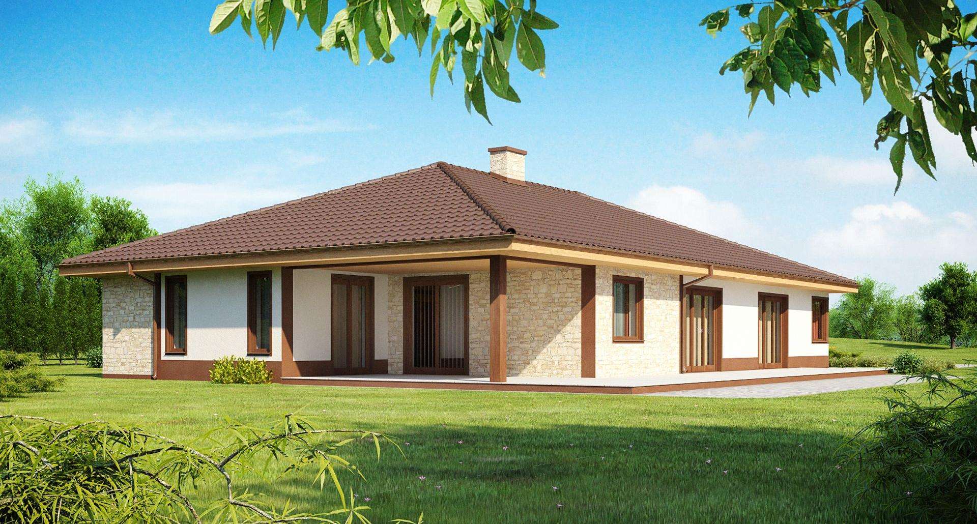 Fatada Casă parter 222 mp utili, 4 dormitoare, 2 băi