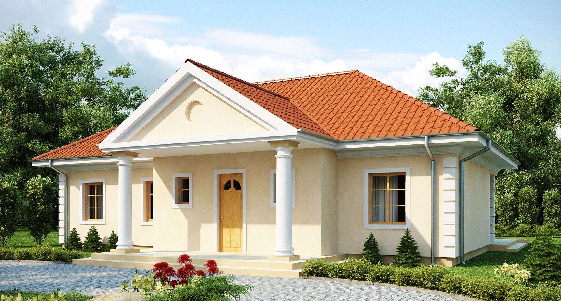Fatada Casă parter 109 mp utili, 3 dormitoare, o baie