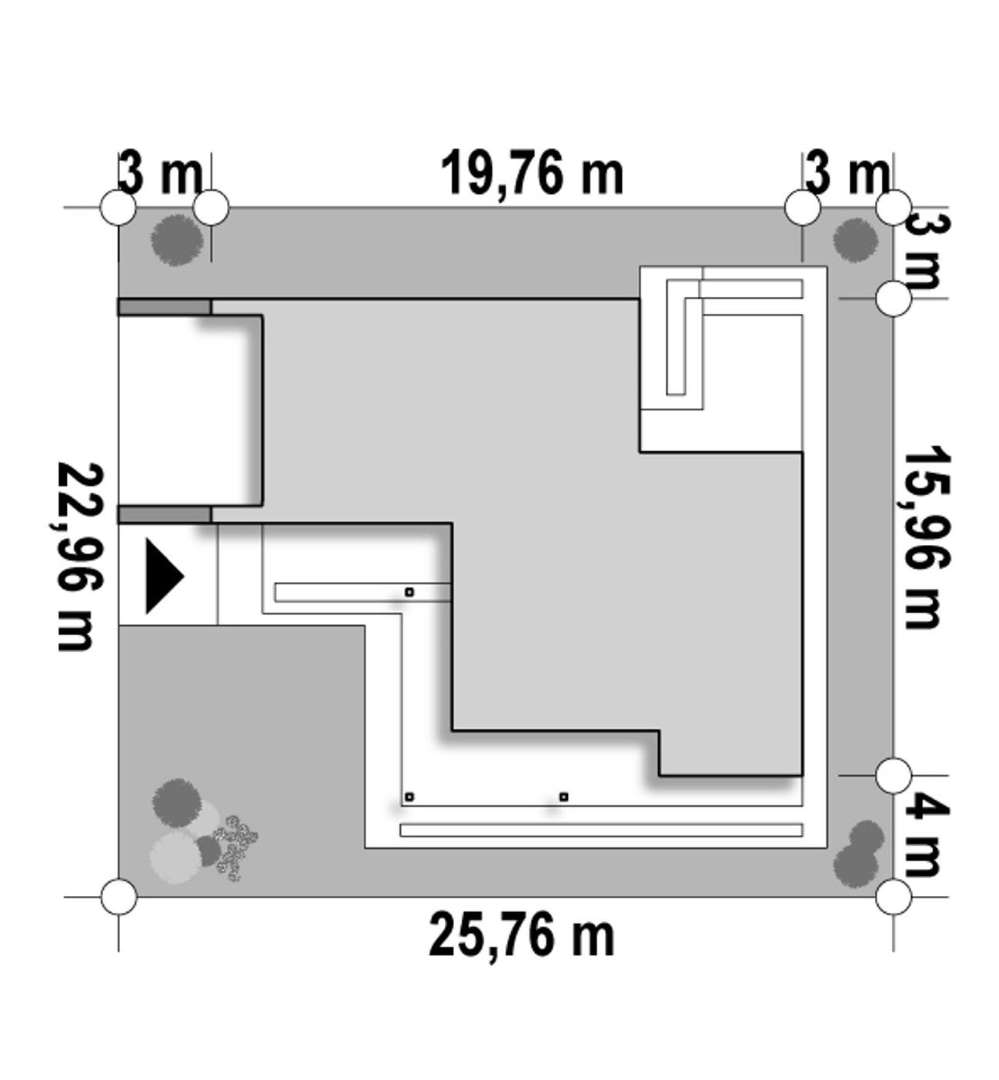 Plan amplasament Casă cu etaj 165 mp utili, un dormitor, 3 băi