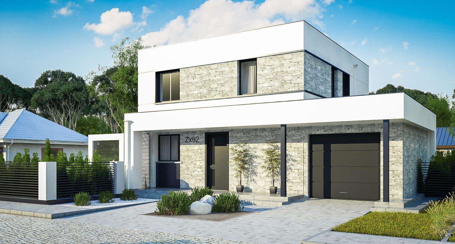 Fatada Casă cu etaj 118 mp utili, un dormitor, 3 băi