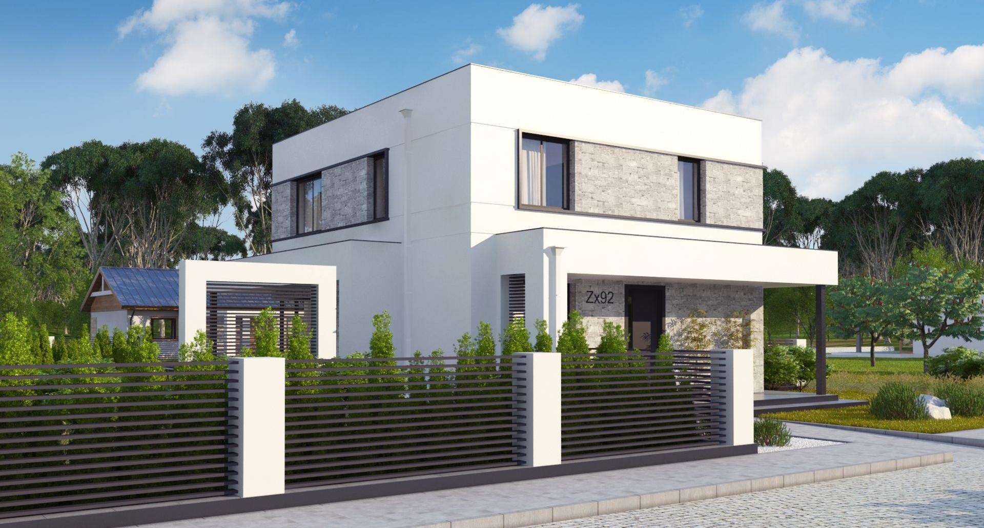 Fatada Casă cu etaj 118 mp utili, un dormitor, 3 băi
