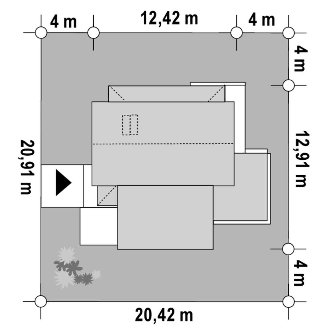 Plan amplasament Casă cu etaj 134 mp utili, un dormitor, 3 băi