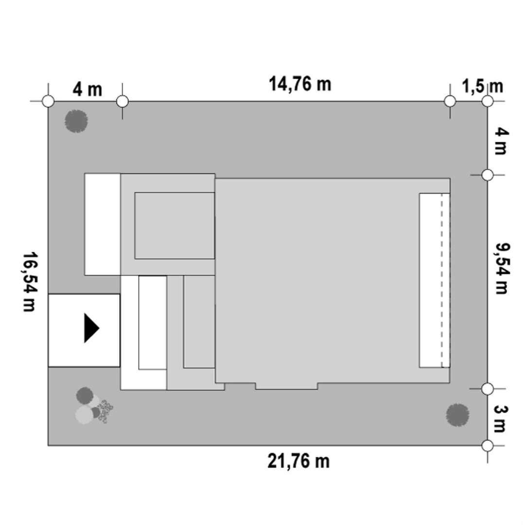 Plan amplasament Casă cu etaj 111 mp utili, un dormitor, 3 băi