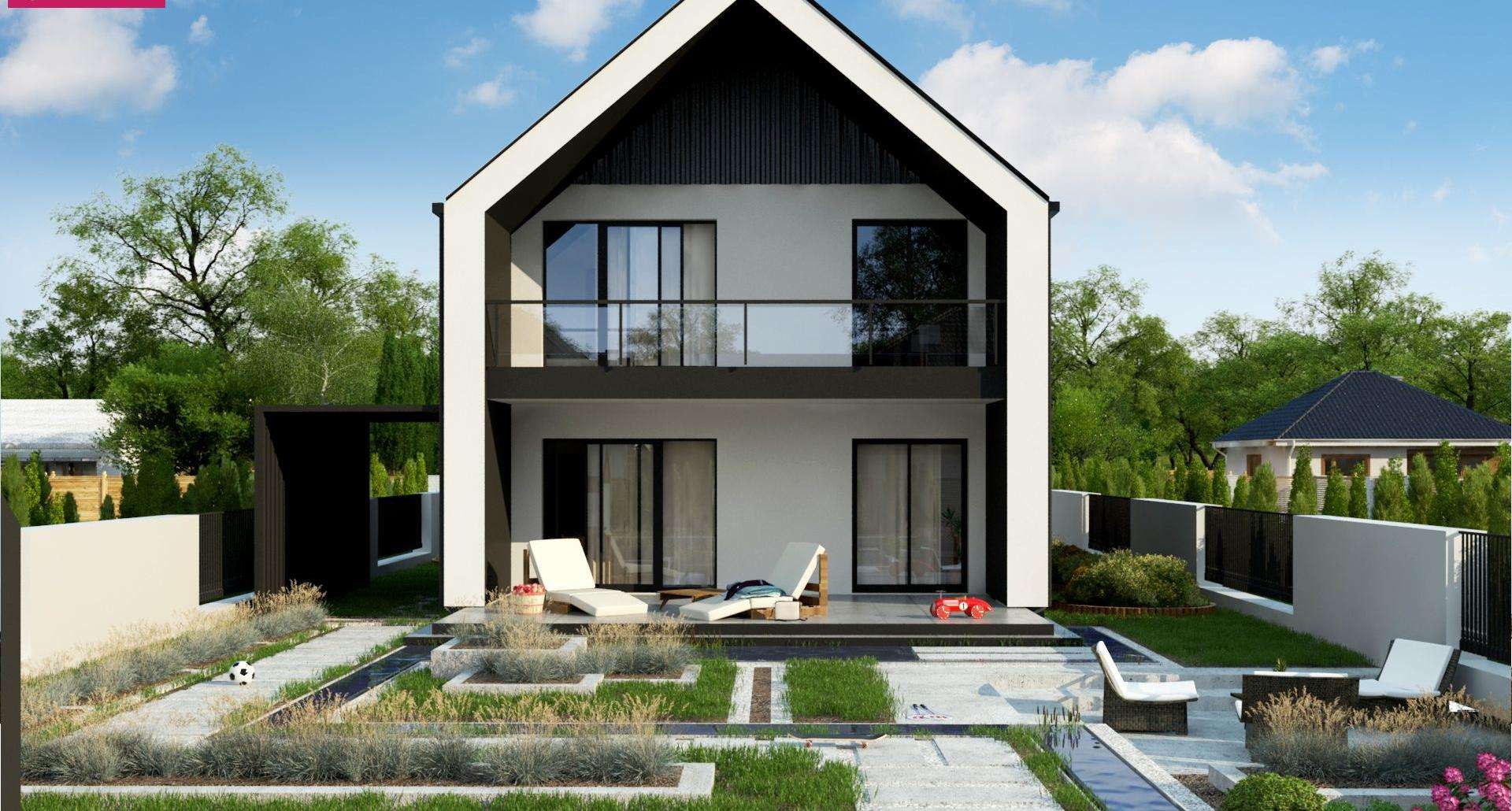 Casă cu etaj 112 mp utili, un dormitor, 2 băi