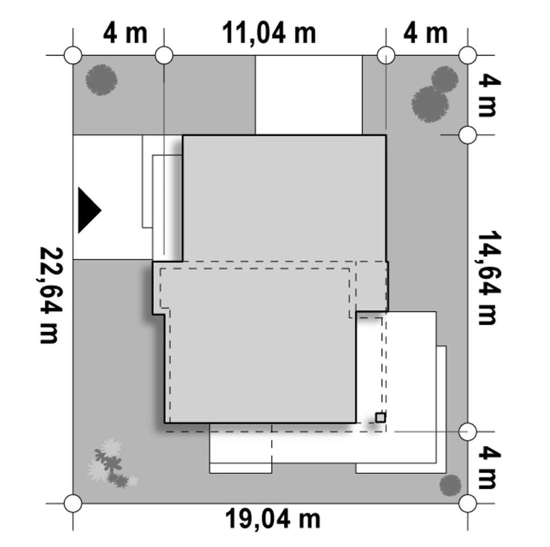 Plan amplasament Casă cu etaj 139 mp utili, un dormitor, o baie