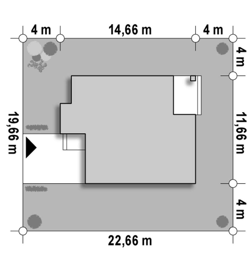 Plan amplasament Casă cu etaj 193 mp utili, un dormitor, 2 băi
