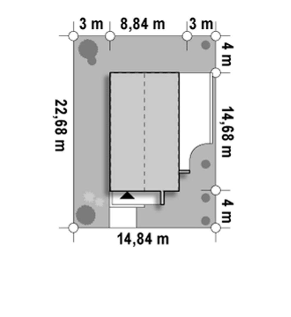 Plan amplasament Casă cu etaj 155 mp utili, un dormitor, 2 băi