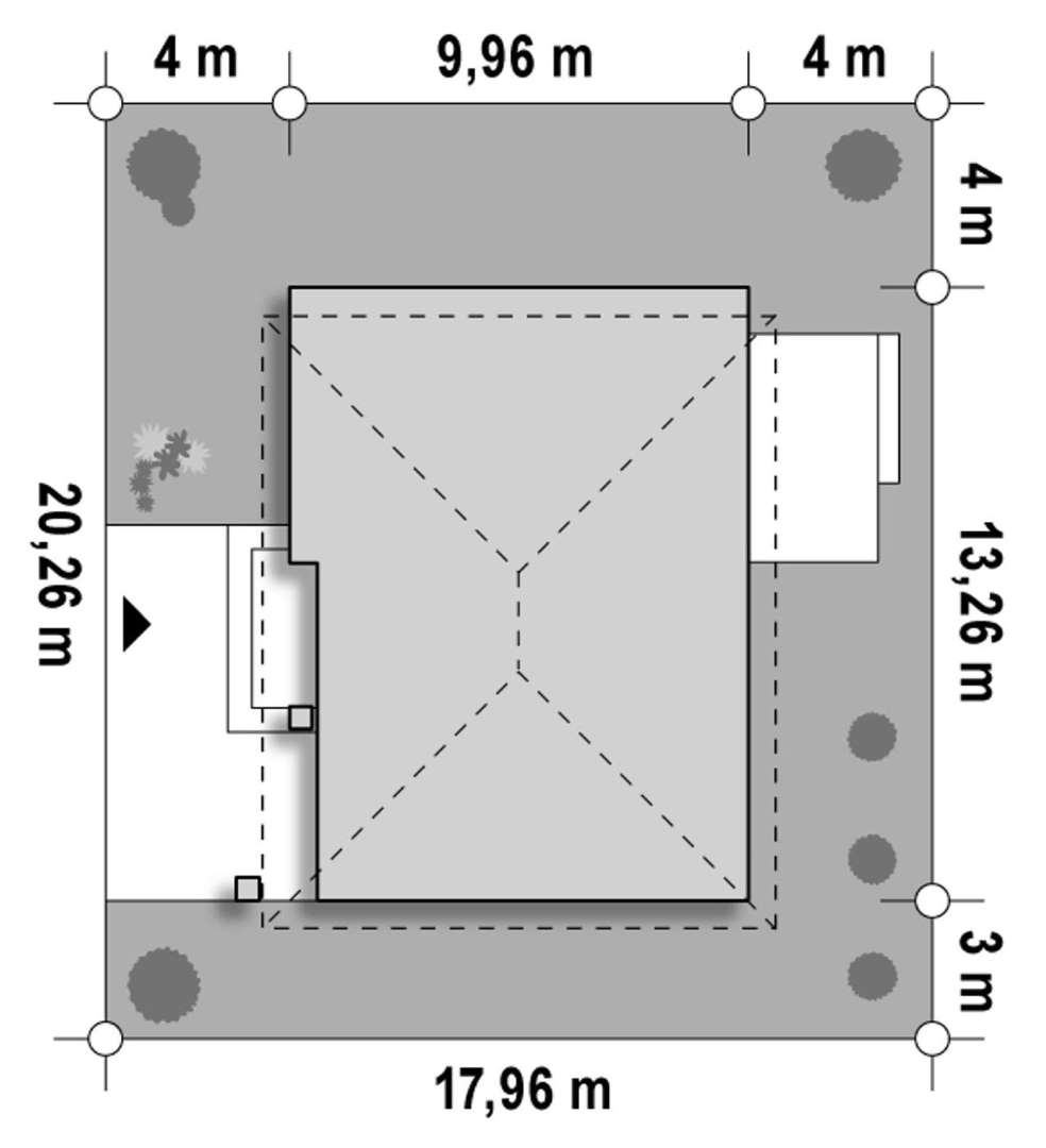 Plan amplasament Casă cu etaj 160 mp utili, un dormitor, 3 băi