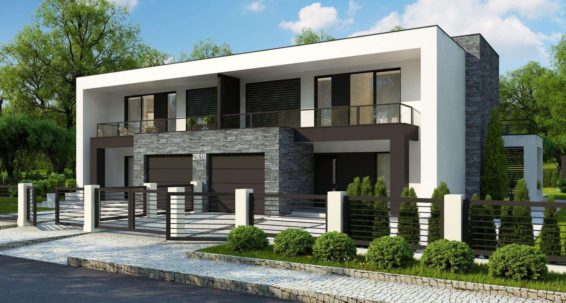 Fatada Casă cu etaj 141 mp utili, un dormitor, 3 băi