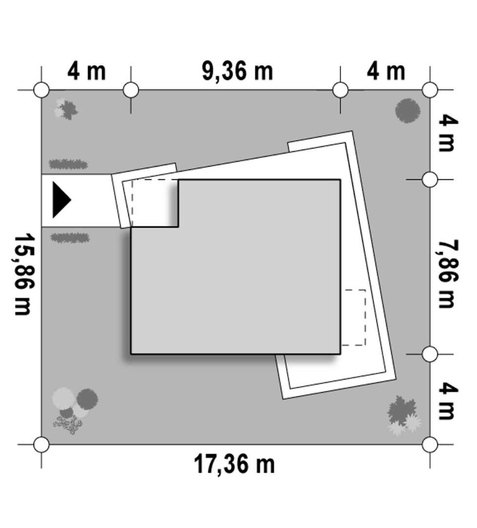 Plan amplasament Casă cu etaj 90 mp utili, un dormitor, o baie