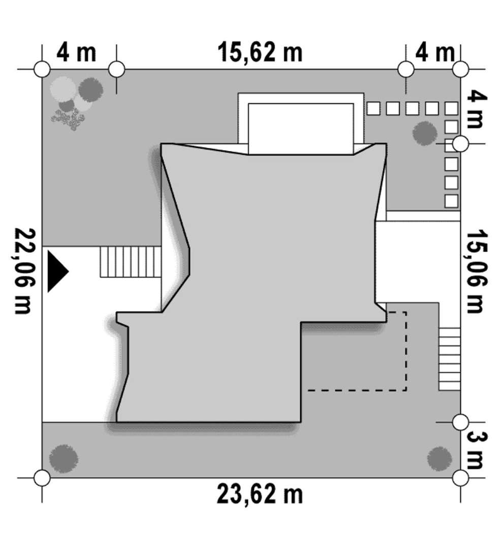 Plan amplasament Casă cu etaj 131 mp utili, un dormitor, 3 băi