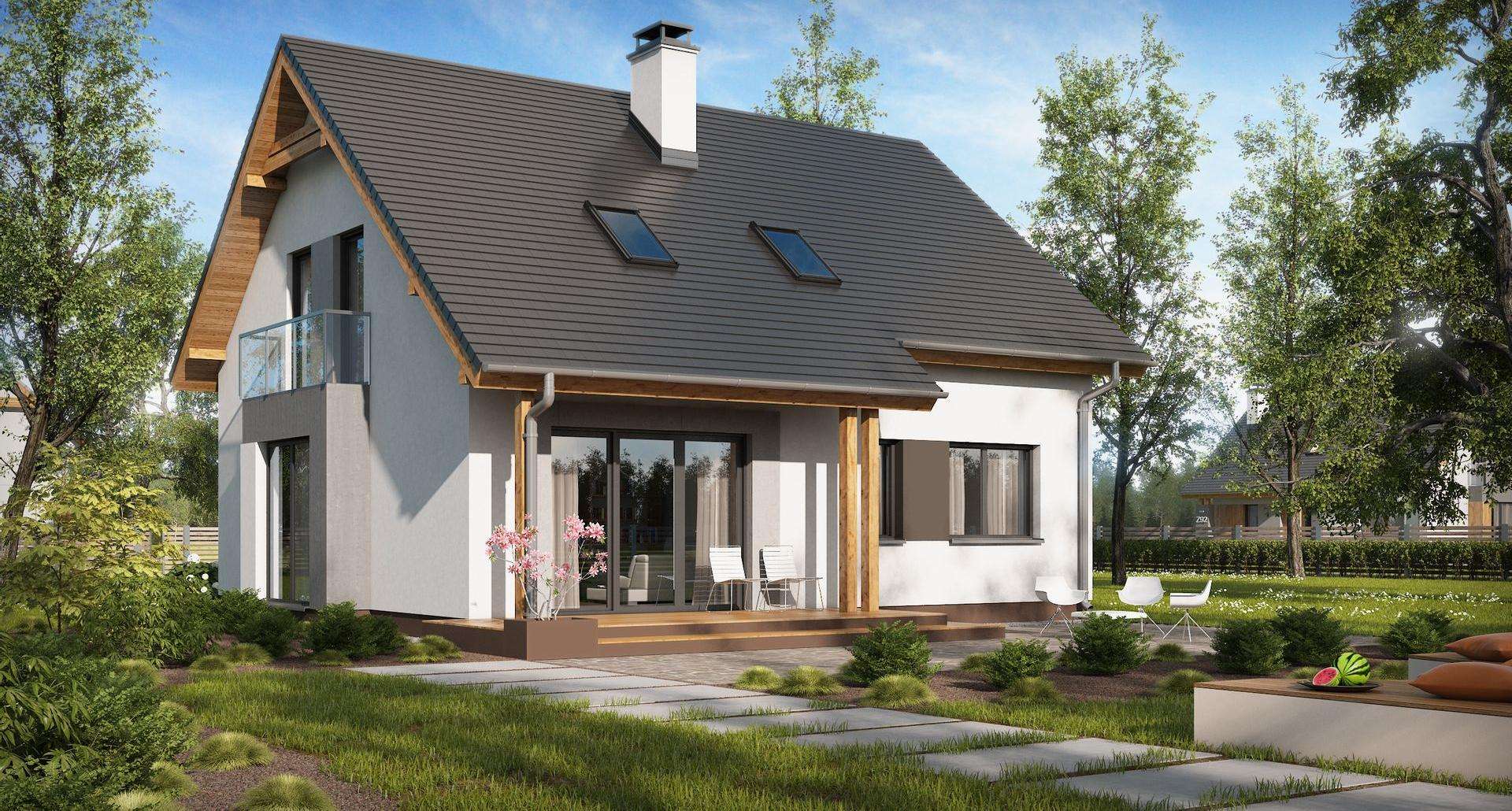 Casă cu mansardă 117 mp utili, un dormitor, 2 băi