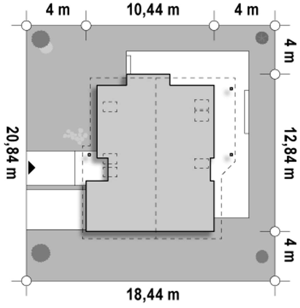 Plan amplasament Casă cu mansardă 135 mp utili, un dormitor, 2 băi