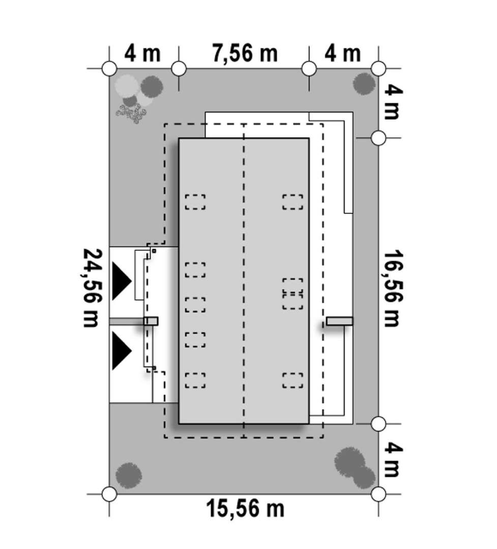 Plan amplasament Casă cu mansardă 147 mp utili, un dormitor, 3 băi