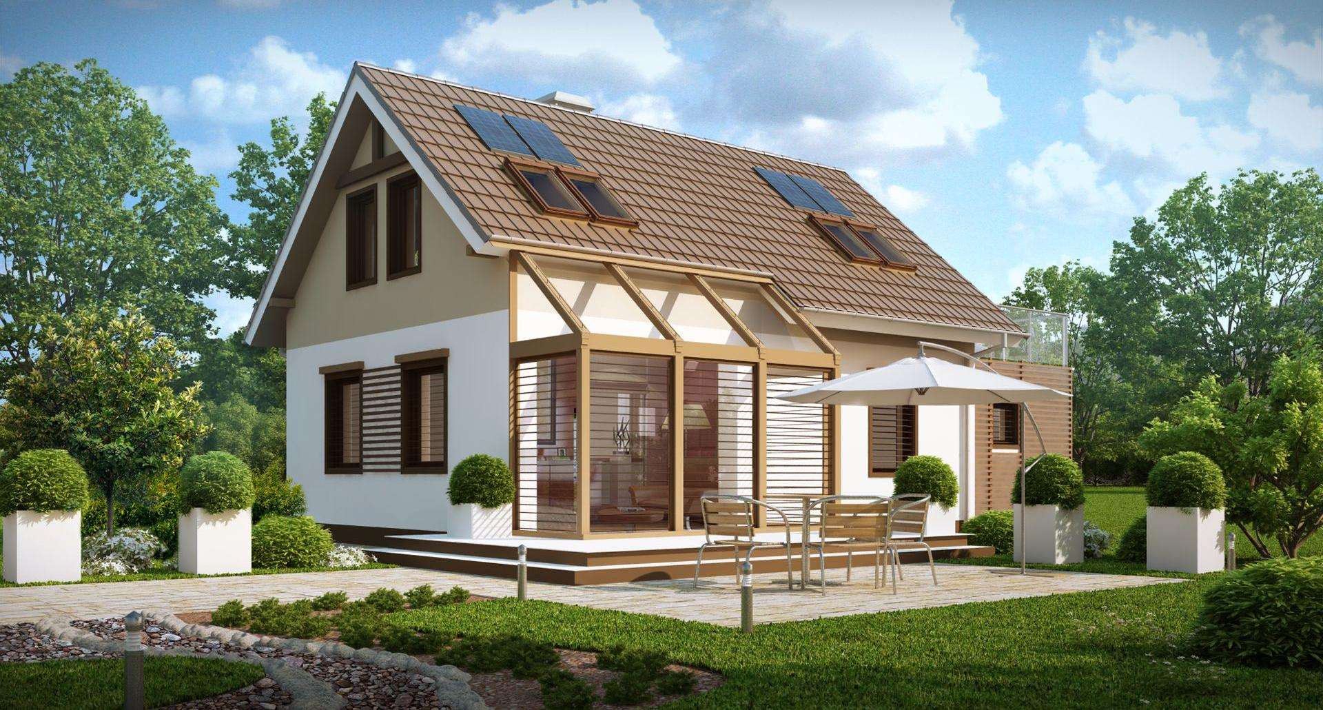 Casă cu mansardă 87 mp utili, un dormitor, 2 băi