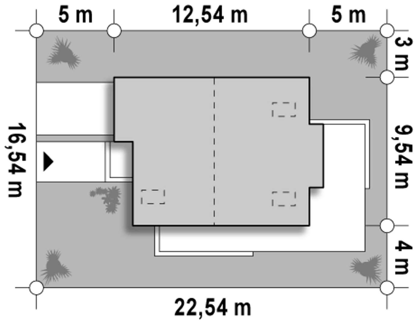 Plan amplasament Casă cu mansardă 139 mp utili, un dormitor, o baie